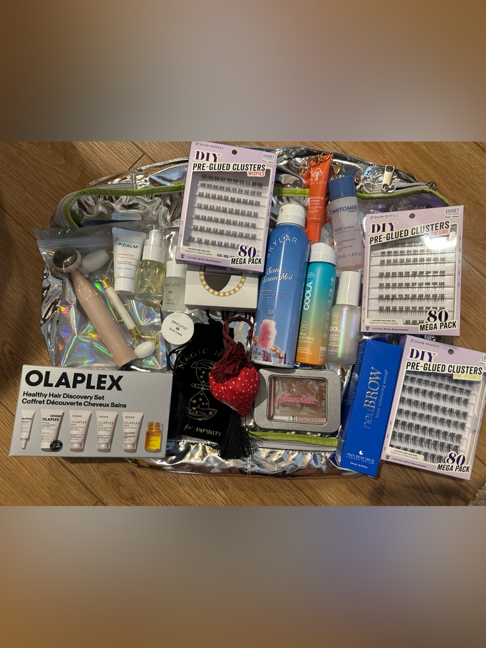 OLAPLEX Beauty Gift Set with Silver Holographic Bag and bundle